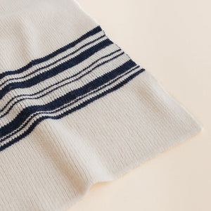 Hvid Blanket Gilbert - Off white / Blue