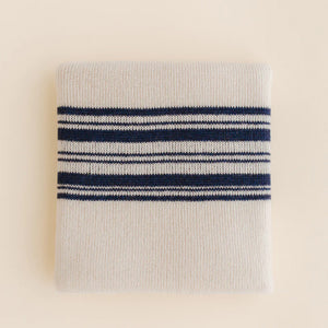 Hvid Blanket Gilbert - Off white / Blue