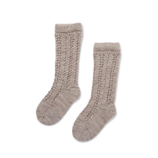 Konges Sløjd Wool Pointelle Socks - Paloma Brown