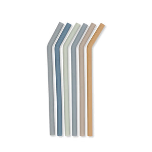 Konges Sløjd Silicone Straws 6 pieces - Blue mix