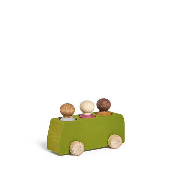 Lubulona Wooden Toy Bus - Lime