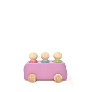Lubulona Wooden Toy Bus - Pink