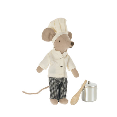 Maileg Chef Mouse with Soup Pot and Spoon