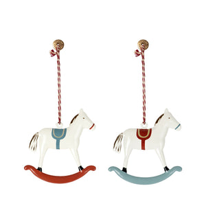 Maileg Metal Ornament, Rocking Horse - Set of 2