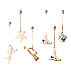 Maileg Ornament Box, Metal 6 ass. - White/Gold