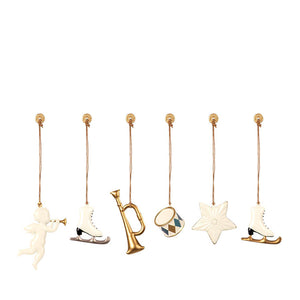 Maileg Ornament Box, Metal 6 ass. - White/Gold
