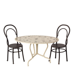 Maileg Dining Table Set, Mini - Anthracite