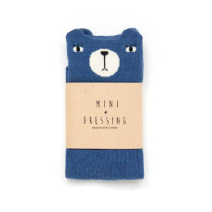 Mini Dressing Blue Bear Knee Socks
