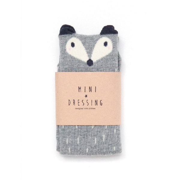 Mini Dressing Fox Grey Raccoon Knee Socks