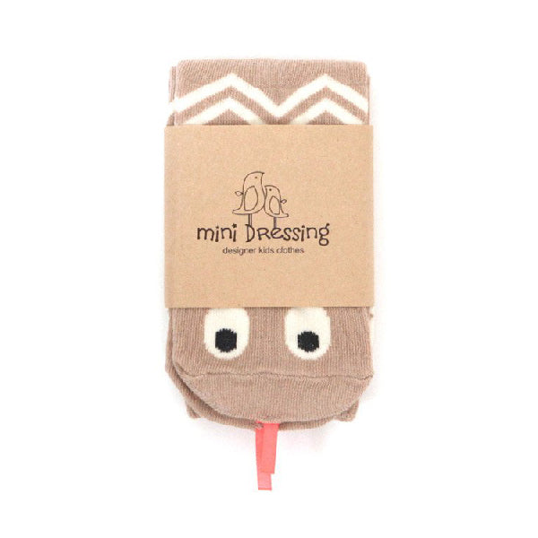 Mini Dressing Beige Snake Knee Socks