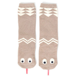 Mini Dressing Beige Snake Knee Socks
