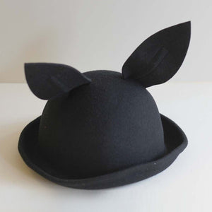 Mini Dressing Bunny Wool Hat - Black