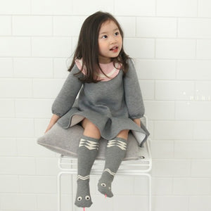 Mini Dressing Grey Snake Knee Socks