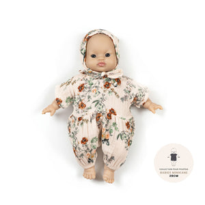 Minikane "Collection Babies" Jumpsuit NOA with Round Hat - Poetic