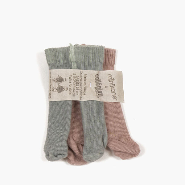 Minikane x Collégien Set of 2 Tights – Vieux Rose/Aigue Marine