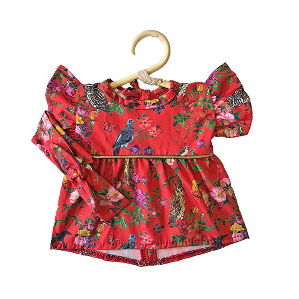 Minikane & Nathalie Lété Baby Doll Dress DAISY with Headband - “Le Royaume des Oiseaux”