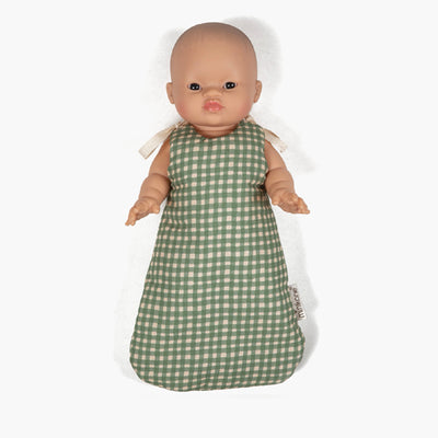 Minikane Paola Reina Baby Doll Sleeping Bag - Gingham Green
