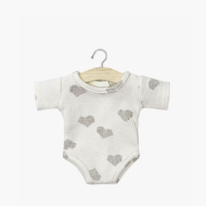 Minikane Les P'tits Basiques Body Short Sleeve - Heart Écru