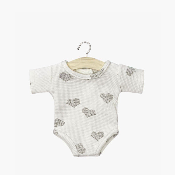 Minikane Les P'tits Basiques Body Short Sleeve - Heart Écru
