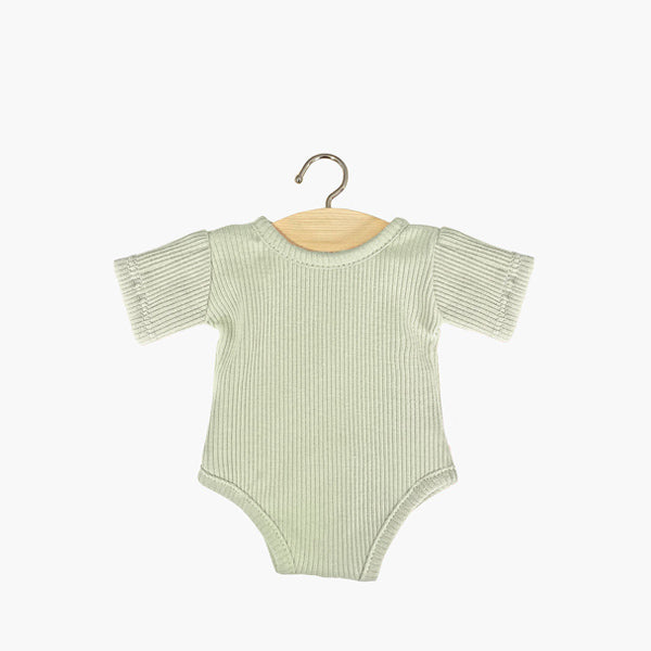 Minikane Les P'tits Basiques Ribbed Knit Body Short Sleeve - Pistache