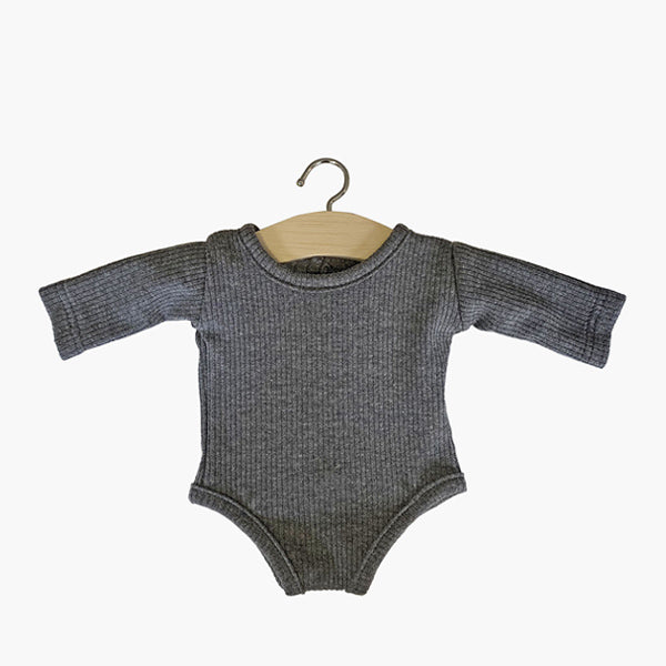 Minikane Les P'tits Basiques Ribbed Knit Body - Gris Anthracite