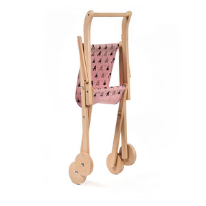 Minikane Vintage Wooden Doll Stroller - Powder Pink
