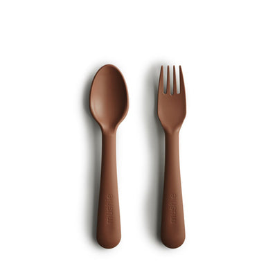Mushie Fork and Spoon Set - Caramel