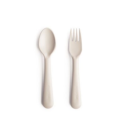 Mushie Fork and Spoon Set - Ivory