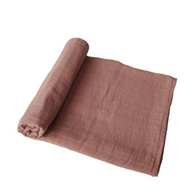 Mushie Muslin Swaddle Blanket Organic Cotton - Cedar