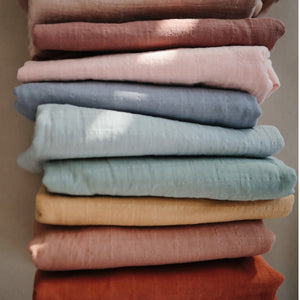Mushie Muslin Swaddle Blanket Organic Cotton - Rose Vanilla