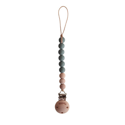 Mushie Pacifier Clip Cleo - Dried Thyme