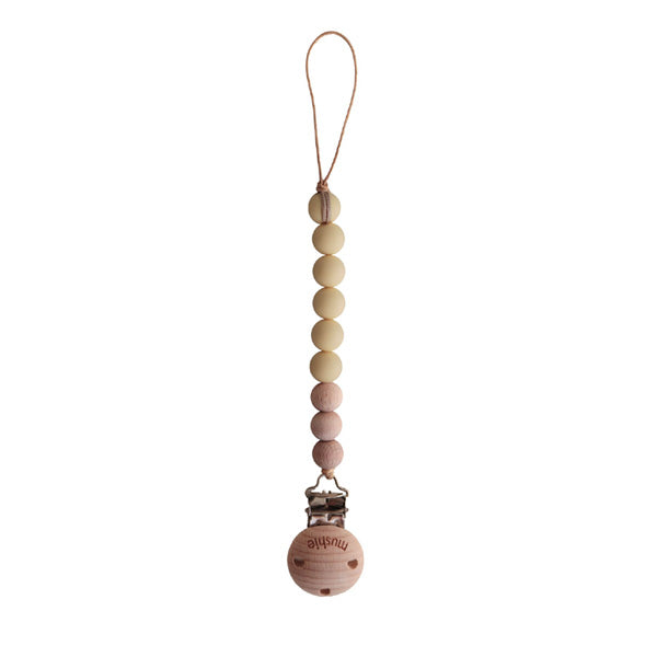 Mushie Pacifier Clip Cleo - Muted Yellow