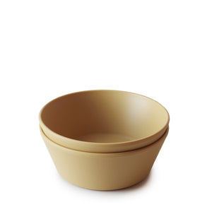 Mushie Round Dinnerware Bowl, Set of 2 - Mustard