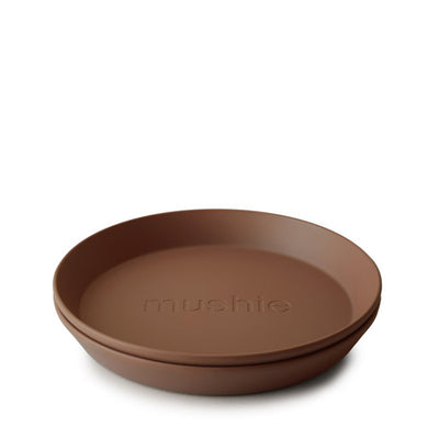 Mushie Round Dinnerware Plates, Set of 2 - Caramel