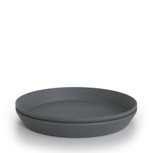 Mushie Round Dinnerware Plates, Set of 2 - Smoke