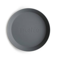 Mushie Round Dinnerware Plates, Set of 2 - Smoke