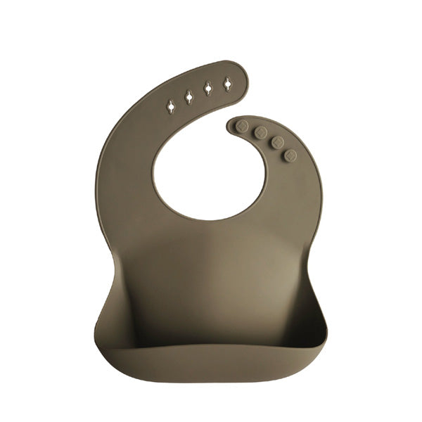 Mushie Silicone Baby Bib - Khaki