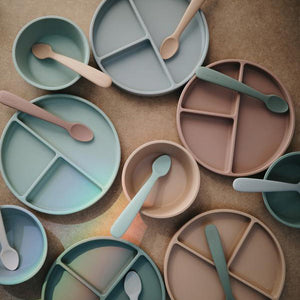 Mushie Silicone Suction Bowl - Stone
