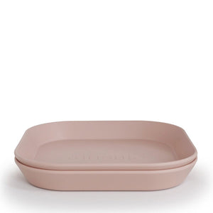 Mushie Square Dinnerware Plates, Set of 2 - Blush