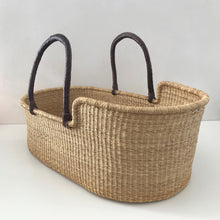 Natural Moses Basket – Brown Handles
