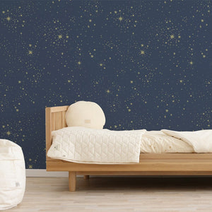 Nobodinoz Wallpaper – Gold Stella/Night Blue