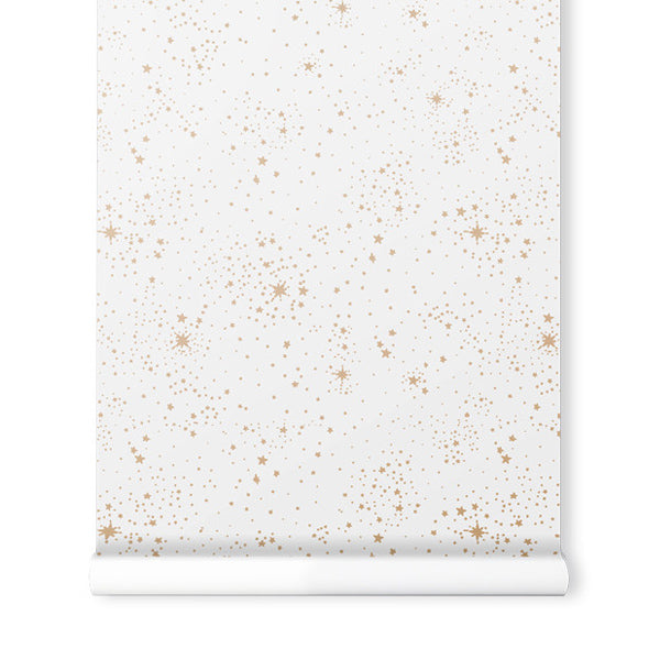 Nobodinoz Wallpaper – Gold Stella/White