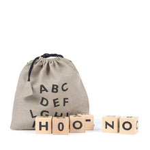 Ooh Noo Wooden Alphabet Blocks Black