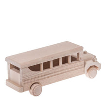 Bartu Retro Wooden School Bus - Natural
