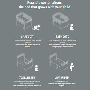 Sebra Bed Baby and Junior - Classic Grey