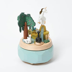 Wooderful Life Wooden Music Box - Unicorn with Swans