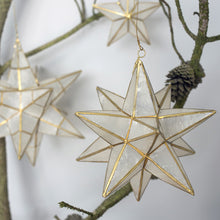 Star Polygon Shaped Christmas Ornament - Large - Brass