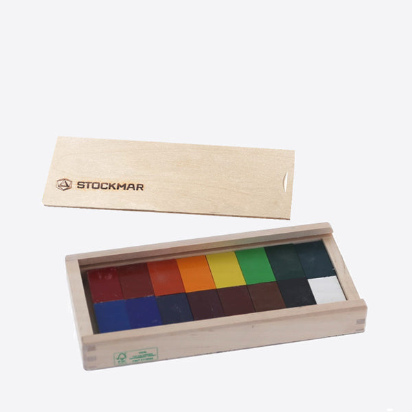 Stockmar Beeswax Crayons - 16 Blocks in Wooden Case