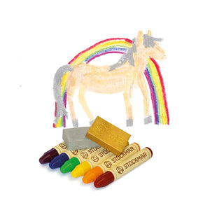 Stockmar Beeswax Crayons - Rainbow Edition - 6 Sticks & 2 Blocks