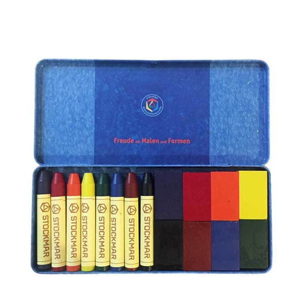 Stockmar Beeswax Crayons - 8 Blocks & 8 Sticks in Tin